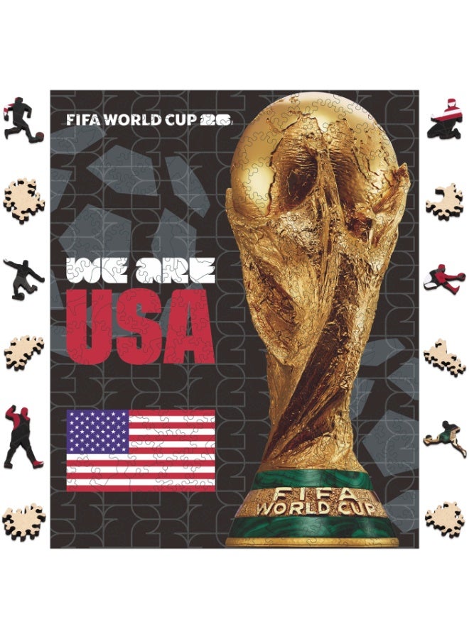 FIFA World Cup FIFA Official Licensed World Cup™ Trophy "We Are USA" Wooden Jigsaw Puzzle 200 Pieces - Image 1